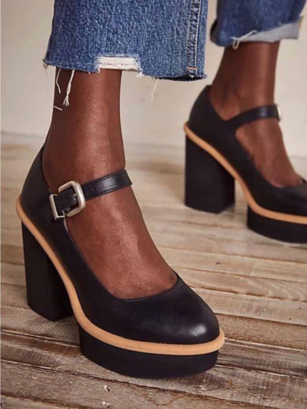 Free People Maggie Mary Jane Platform Heels